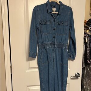 J.Crew Denim Jumpsuit in Medium Blue